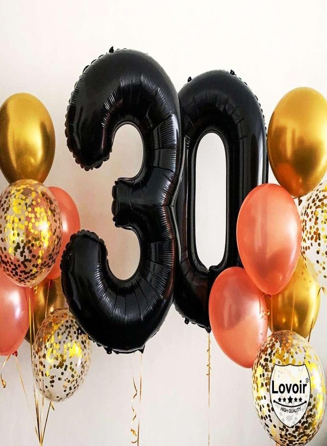 Lovoir Black 35 Number Balloons, 40 Inch Giant Number 35 Balloons Foil Mylar Helium Black Number Balloons for 35th Birthday Party Supplies Anniversary Event Celebration Decorations - Image 3